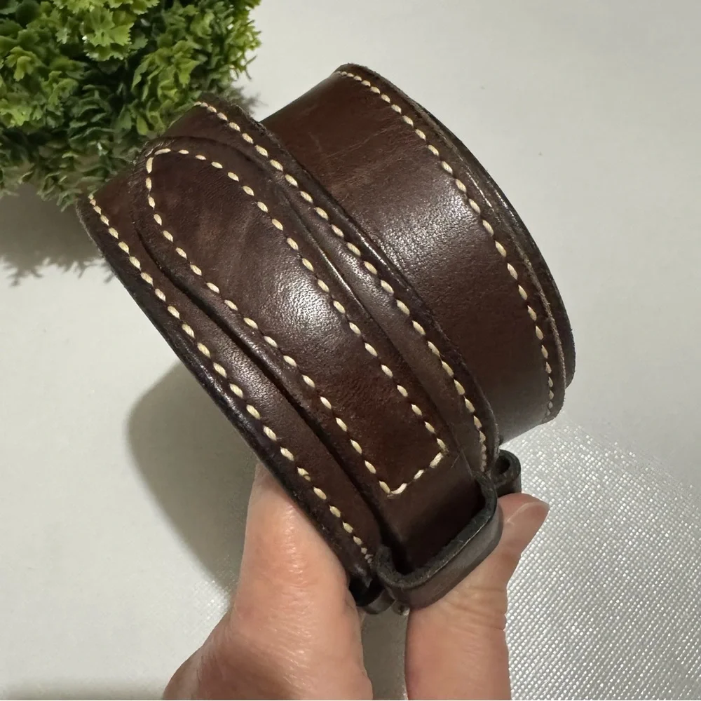 Vintage Sheplers‎ Brown Genuine Leather Belt Mens Size 32 Western Rodeo Festival